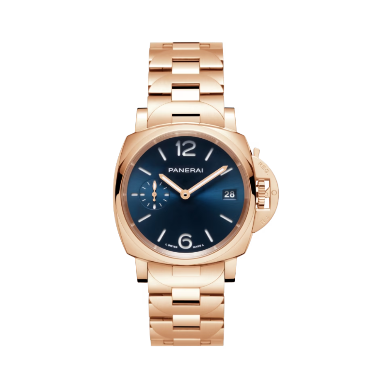 LUMINOR DUE TUTTOORO PAM01182 38 MM GOLDTECH™ WITH BLUE DIAL