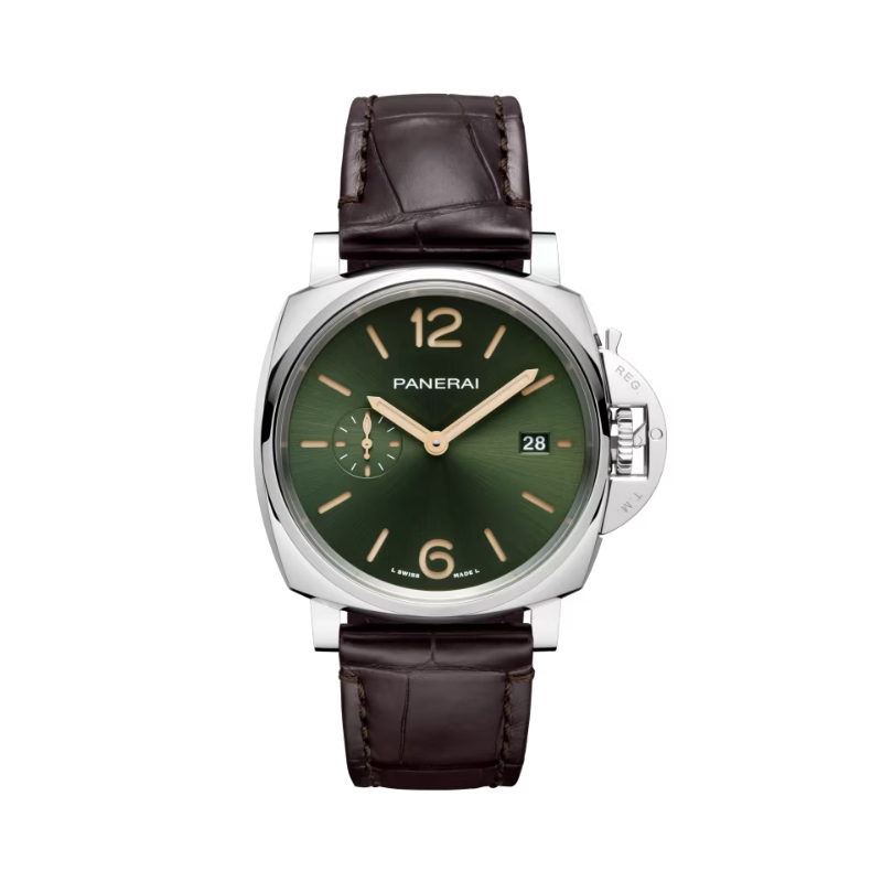 LUMINOR DUE PAM01329 42 MM PLATINUMTECH WITH GREEN DIAL TPT