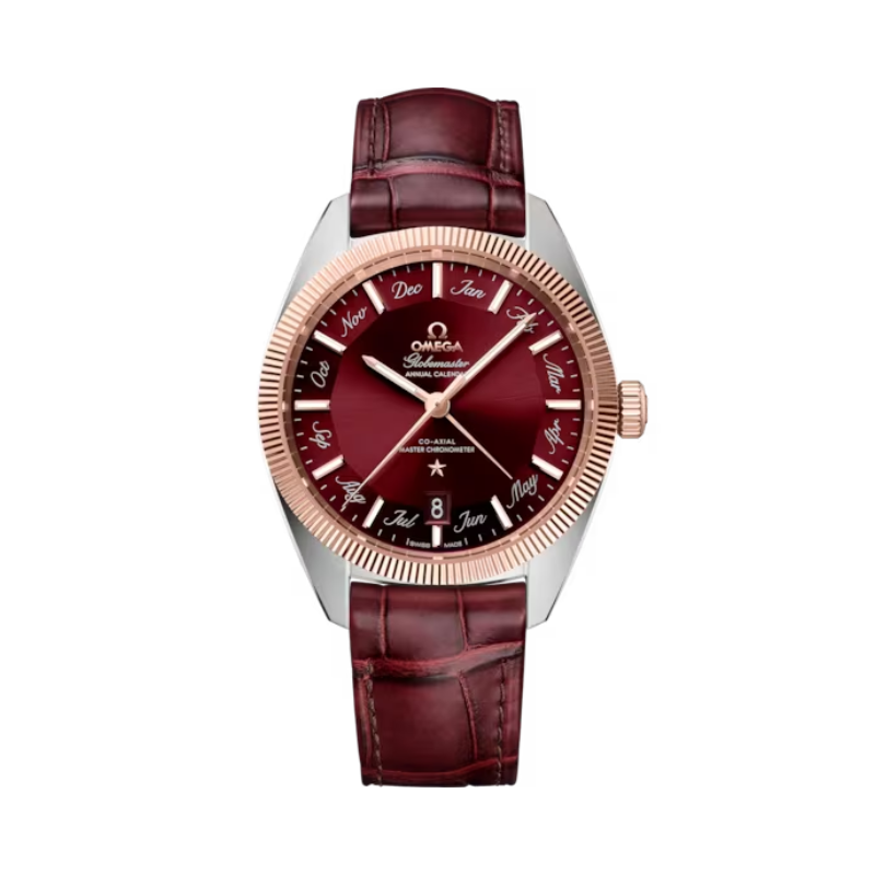 CONSTELLATION GLOBEMASTER 41 MM STAINLESS STEEL - SEDNA™ GOLD WITH RED DIAL