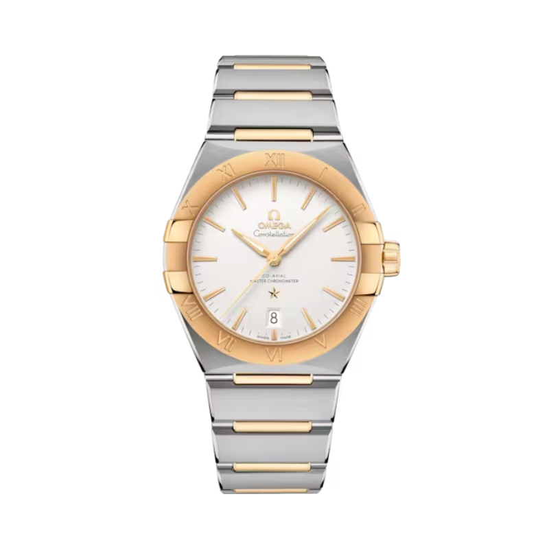 CONSTELLATION 39 MM STAINLESS STEEL - YELLOW GOLD WITH SILVER DIAL