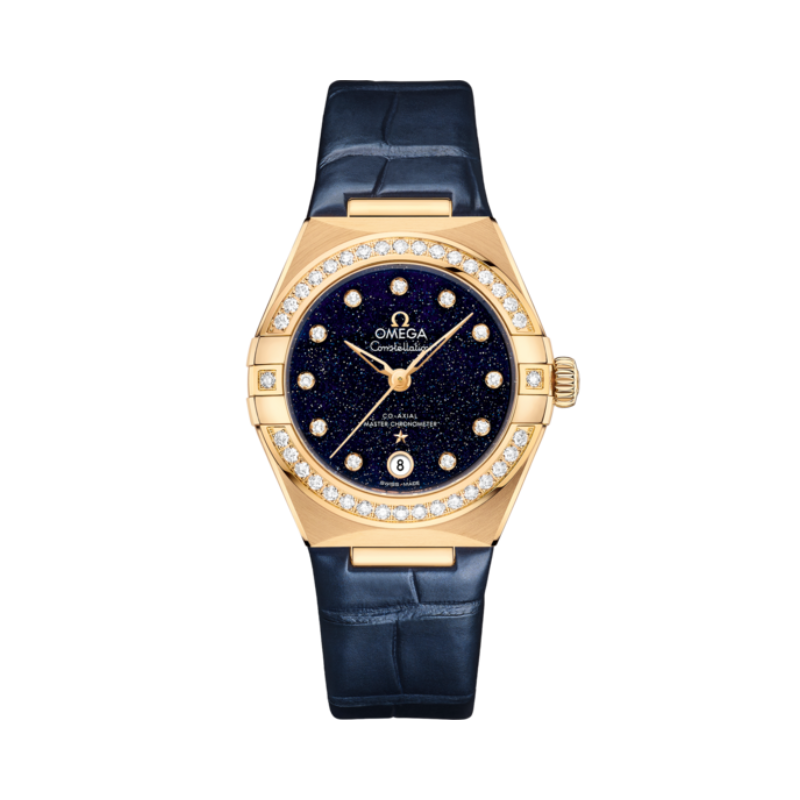CONSTELLATION 29 MM YELLOW GOLD WITH BLUE DIAL