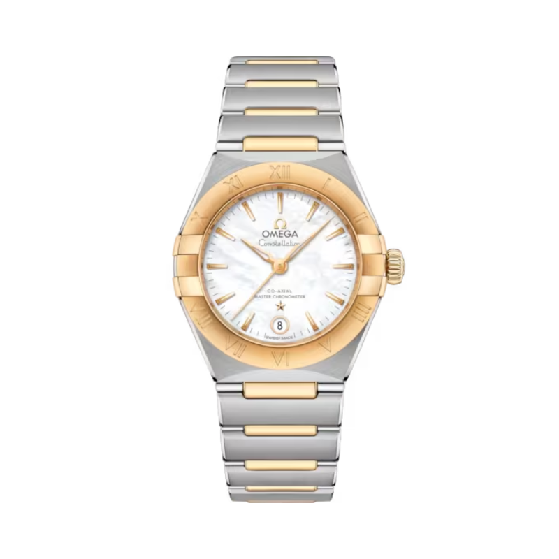 CONSTELLATION 29 MM STAINLESS STEEL - YELLOW GOLD WITH MOTHER OF PEARL DIAL