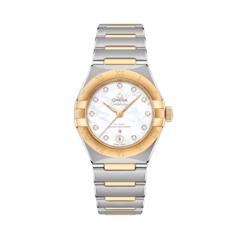 CONSTELLATION 29 MM STAINLESS STEEL - YELLOW GOLD WITH MOTHER OF PEARL DIAL