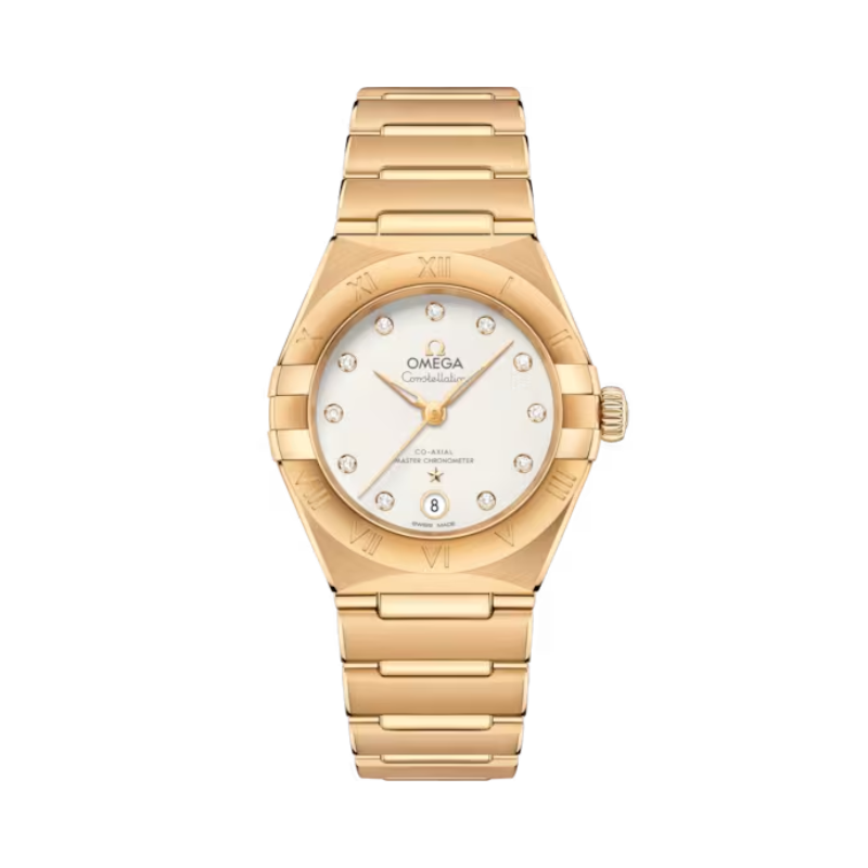 CONSTELLATION 29 MM YELLOW GOLD WITH SILVER DIAL