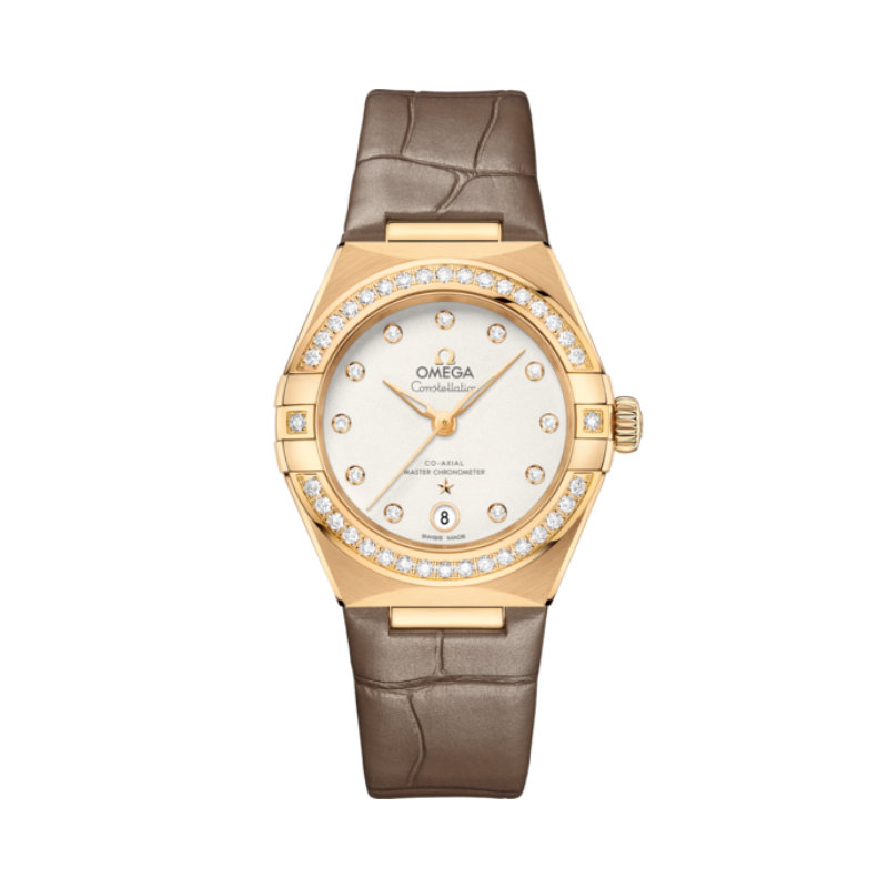 CONSTELLATION 29 MM YELLOW GOLD WITH SILVER DIAL