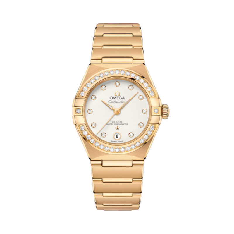 CONSTELLATION 29 MM YELLOW GOLD WITH SILVER DIAL