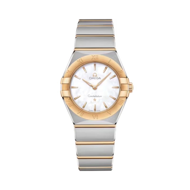 CONSTELLATION 28 MM STAINLESS STEEL - YELLOW GOLD WITH MOTHER OF PEARL DIAL