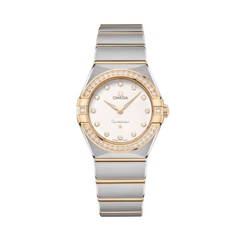 CONSTELLATION 28 MM STAINLESS STEEL - YELLOW GOLD WITH SILVER DIAL