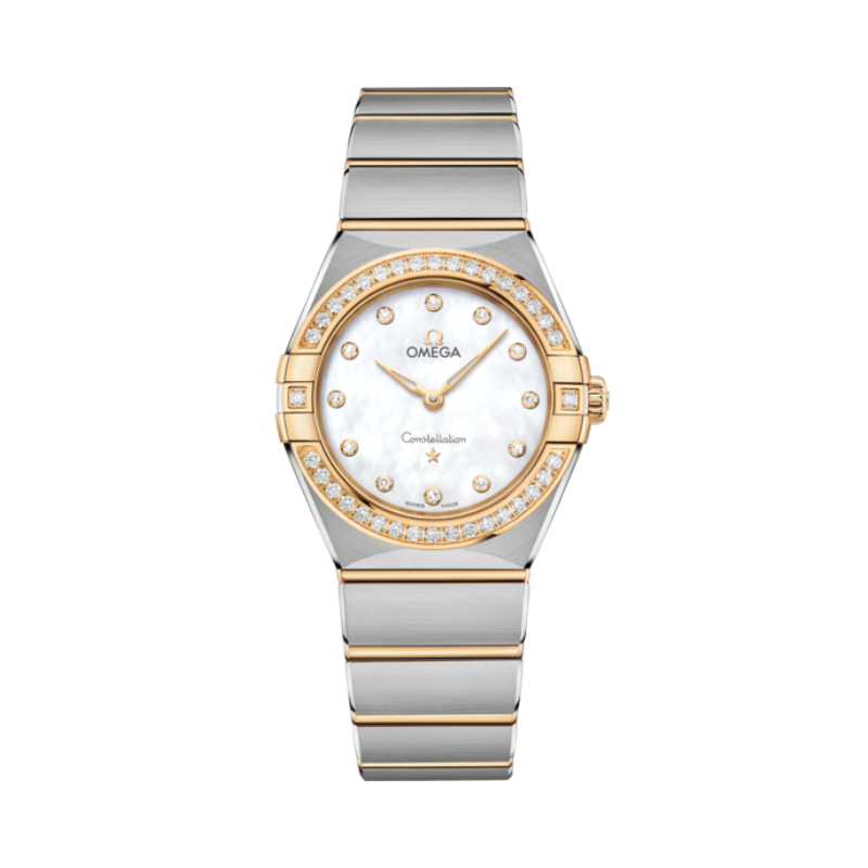 CONSTELLATION 28 MM STAINLESS STEEL - YELLOW GOLD WITH MOTHER OF PEARL DIAL