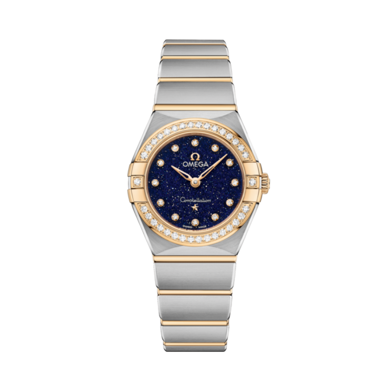CONSTELLATION 25 MM STAINLESS STEEL - YELLOW GOLD WITH BLUE DIAL