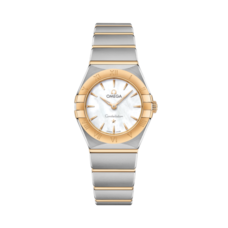 CONSTELLATION 25 MM STAINLESS STEEL - YELLOW GOLD WITH MOTHER OF PEARL DIAL