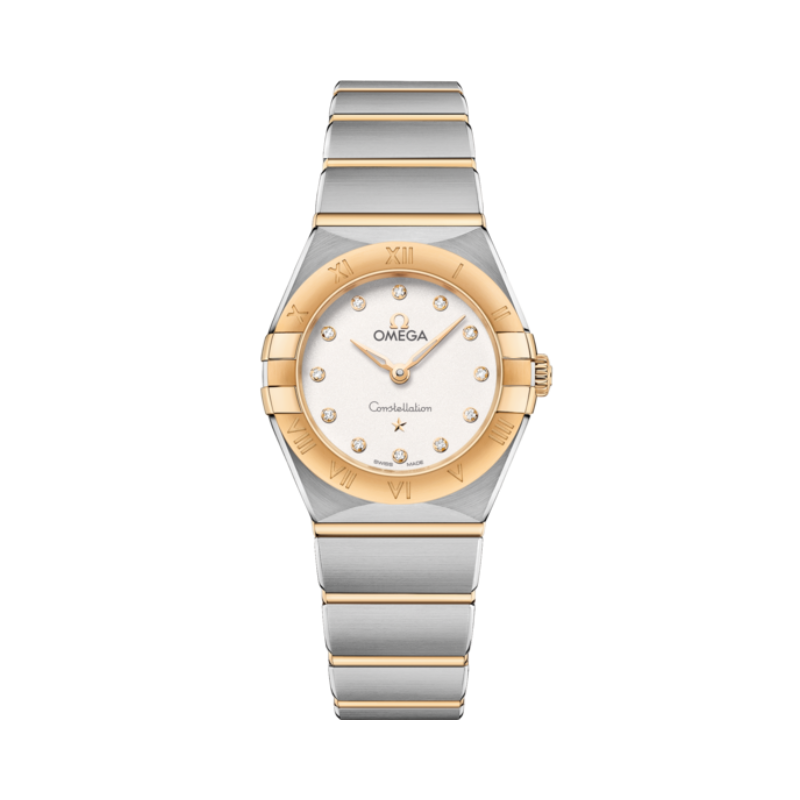 CONSTELLATION 25 MM STAINLESS STEEL - YELLOW GOLD WITH SILVER DIAL
