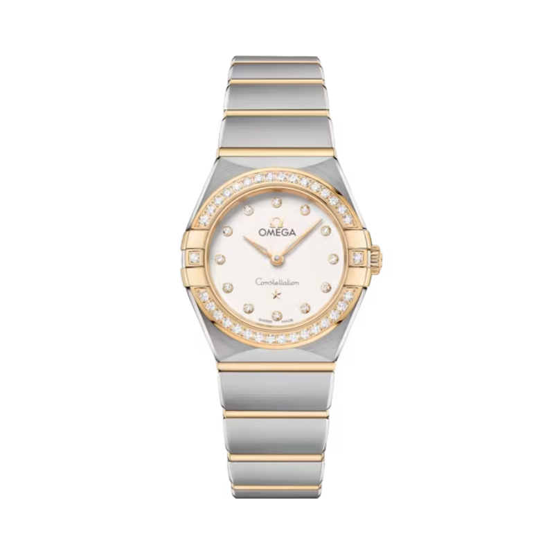 CONSTELLATION 25 MM STAINLESS STEEL - YELLOW GOLD WITH SILVER DIAL