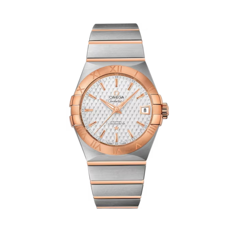 CONSTELLATION 38 MM STAINLESS STEEL - RED GOLD WITH SILVER DIAL