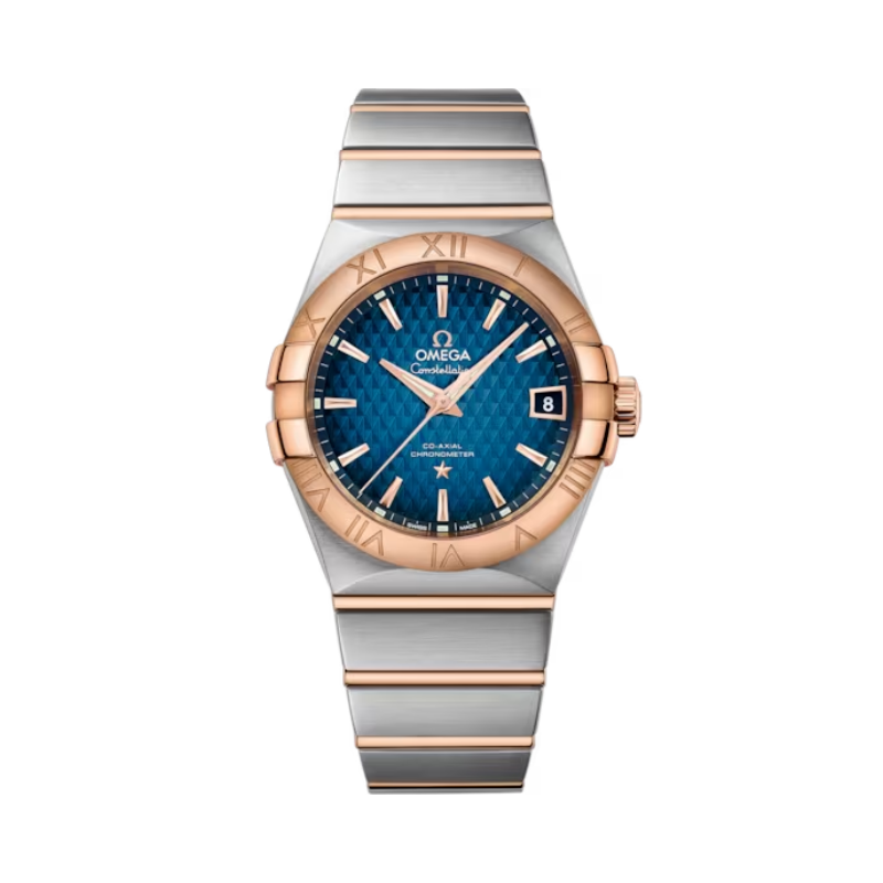 CONSTELLATION 38 MM STAINLESS STEEL - RED GOLD WITH BLUE DIAL