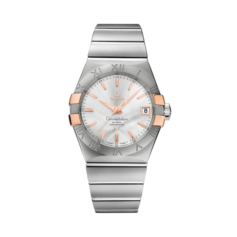 CONSTELLATION 38 MM STAINLESS STEEL - RED GOLD WITH SILVER DIAL