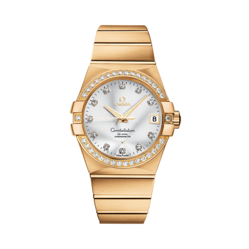 CONSTELLATION 38 MM YELLOW GOLD WITH SILVER DIAL