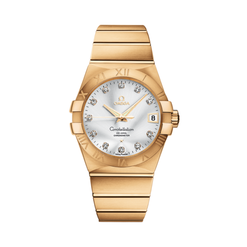 CONSTELLATION 38 MM YELLOW GOLD WITH SILVER DIAL