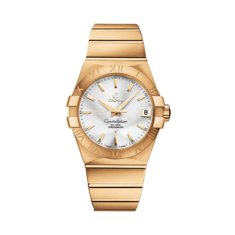 CONSTELLATION 38 MM YELLOW GOLD WITH SILVER DIAL