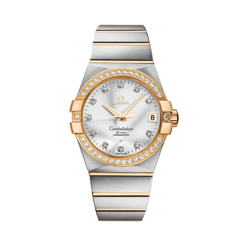 CONSTELLATION 38 MM STAINLESS STEEL - YELLOW GOLD WITH SILVER DIAL