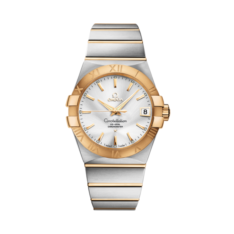 CONSTELLATION 38 MM STAINLESS STEEL - YELLOW GOLD WITH SILVER DIAL