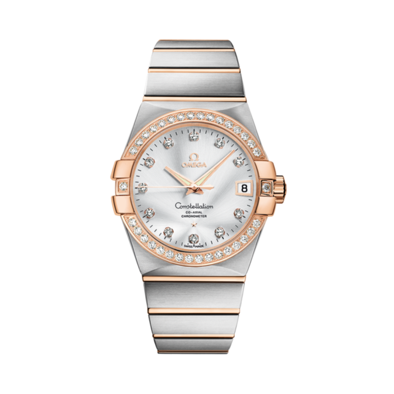 CONSTELLATION 38 MM STAINLESS STEEL - RED GOLD WITH SILVER DIAL