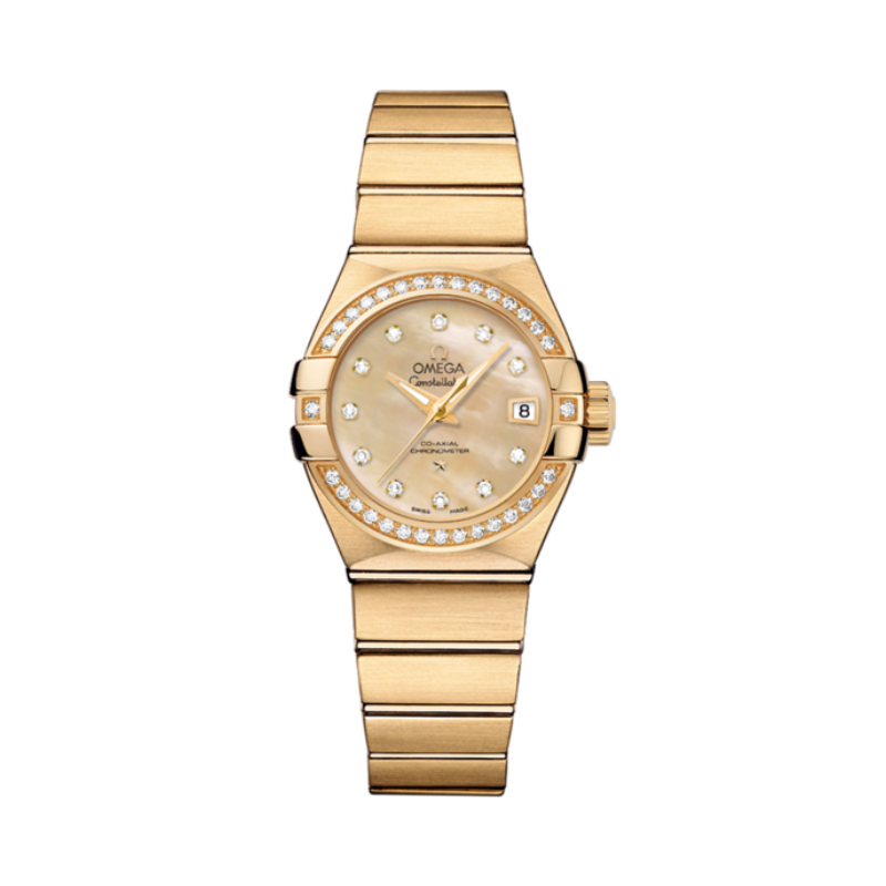 CONSTELLATION 27 MM YELLOW GOLD WITH YELLOW MOTHER OF PEARL DIAL