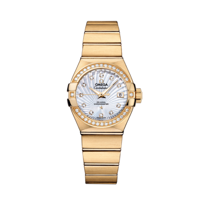 CONSTELLATION 27 MM YELLOW GOLD WITH MOTHER OF PEARL DIAL