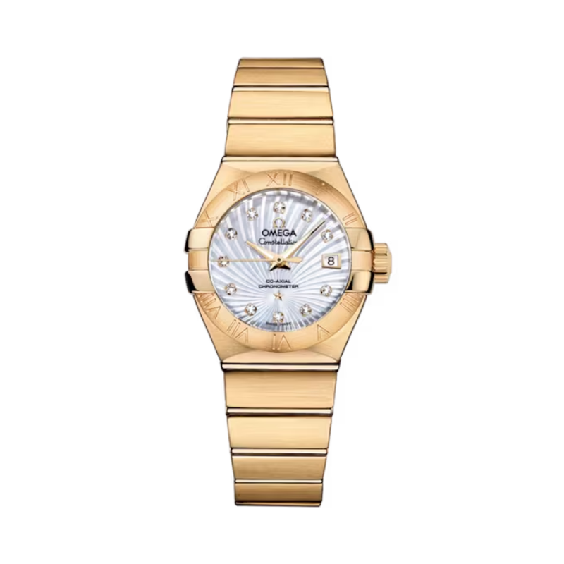 CONSTELLATION 27 MM YELLOW GOLD WITH MOTHER OF PEARL DIAL