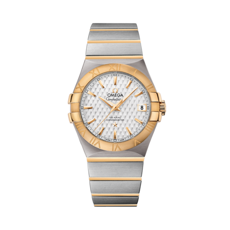 CONSTELLATION 35 MM STAINLESS STEEL - YELLOW GOLD WITH SILVER DIAL