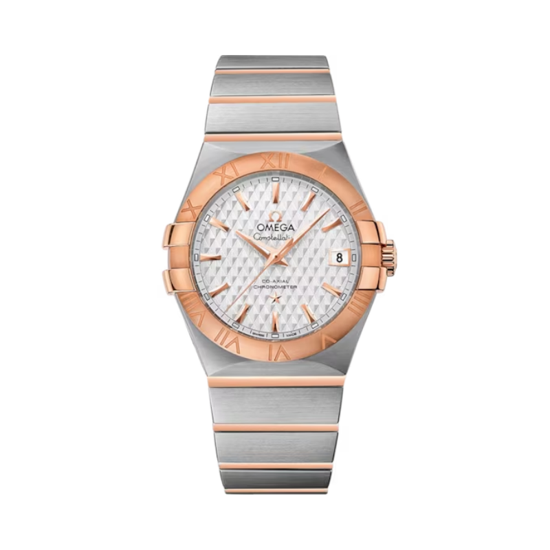 CONSTELLATION 35 MM STAINLESS STEEL - RED GOLD WITH SILVER DIAL