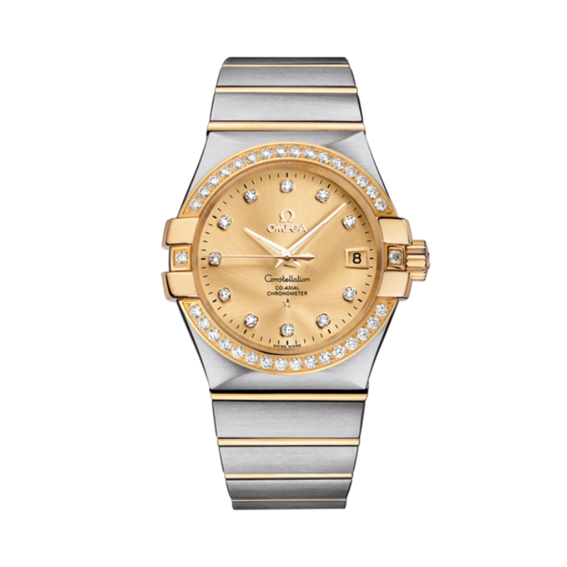 CONSTELLATION 35 MM STAINLESS STEEL - YELLOW GOLD WITH YELLOW DIAL