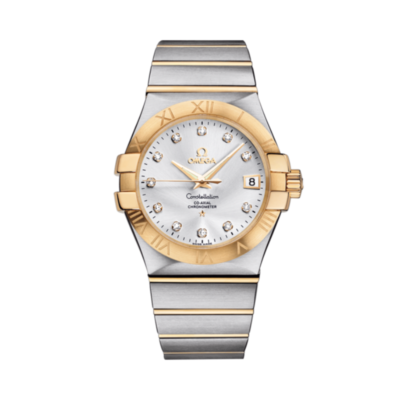 CONSTELLATION 35 MM STAINLESS STEEL - YELLOW GOLD WITH SILVER DIAL
