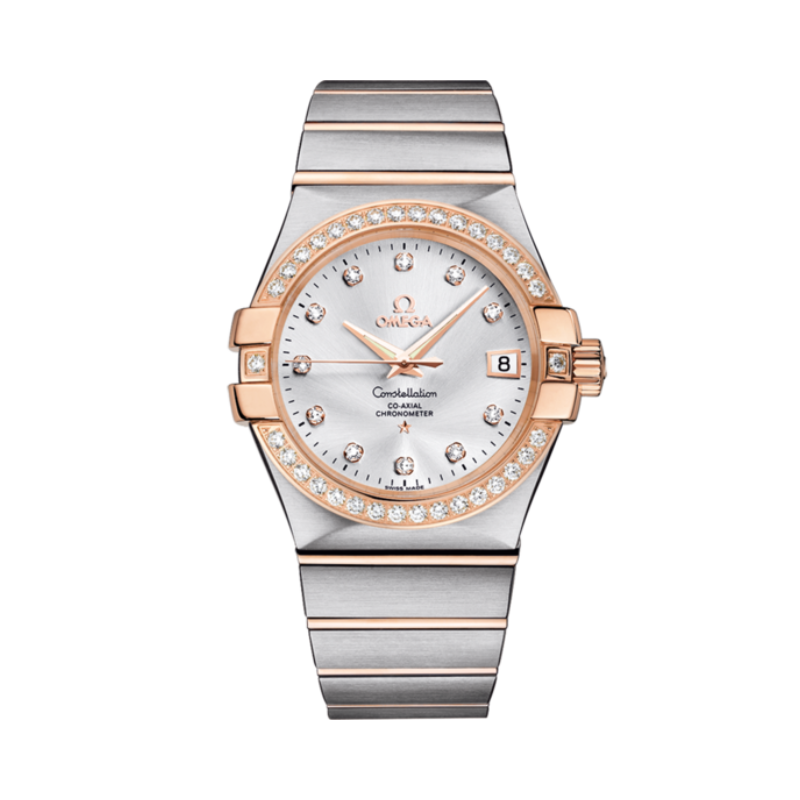 CONSTELLATION 35 MM STAINLESS STEEL - RED GOLD WITH SILVER DIAL