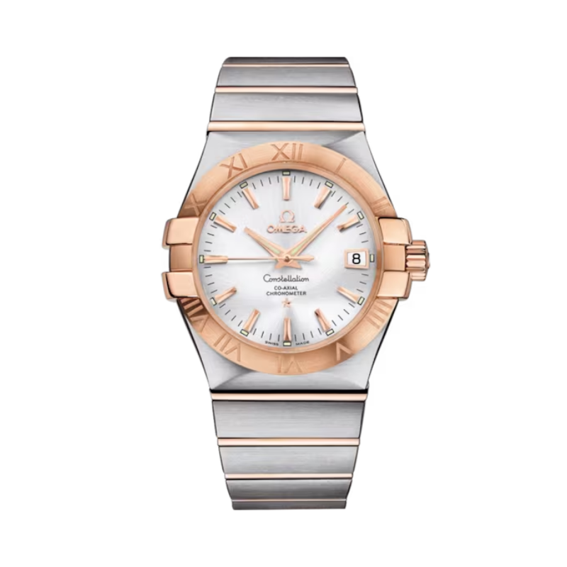 CONSTELLATION 35 MM STAINLESS STEEL - RED GOLD WITH SILVER DIAL