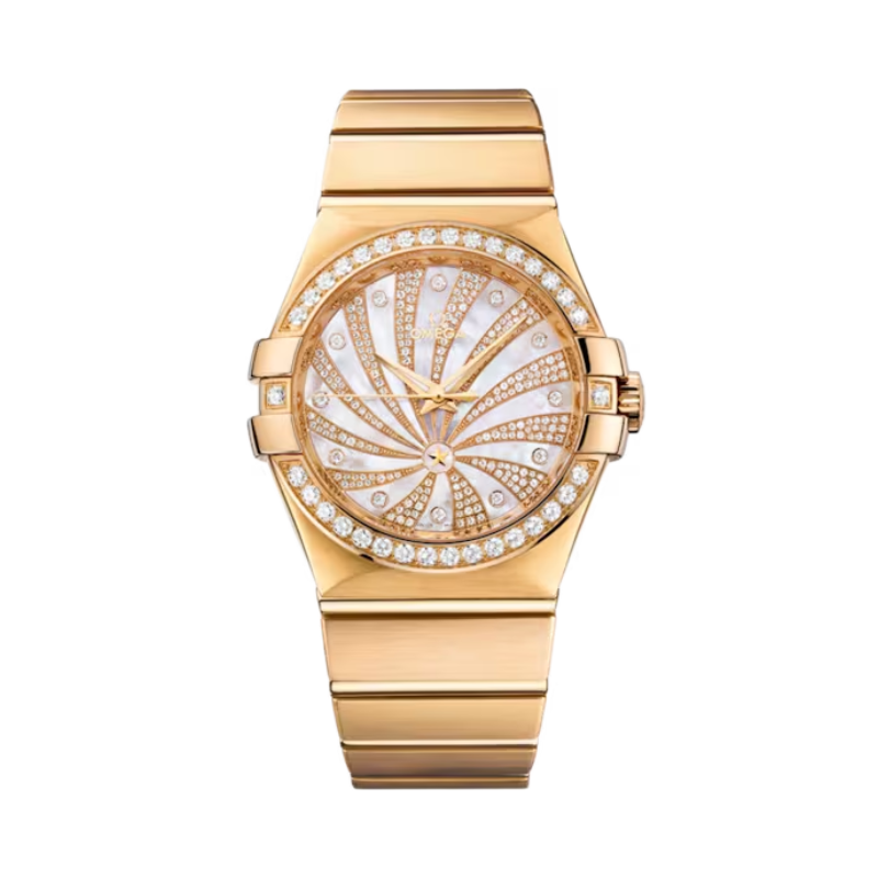 CONSTELLATION 35 MM YELLOW GOLD WITH MOTHER OF PEARL DIAL