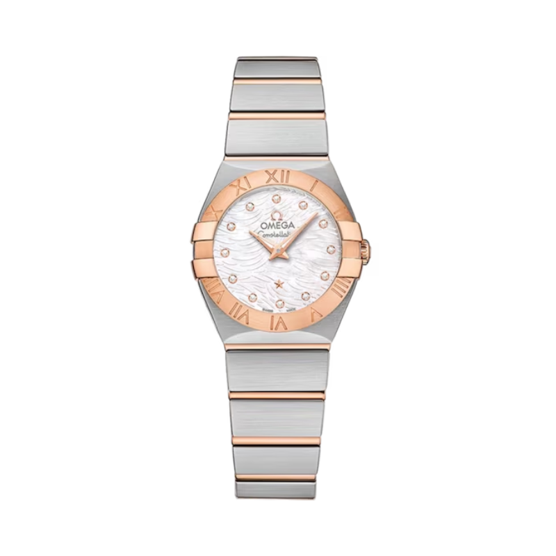 CONSTELLATION 24 MM STAINLESS STEEL - RED GOLD WITH MOTHER OF PEARL DIAL