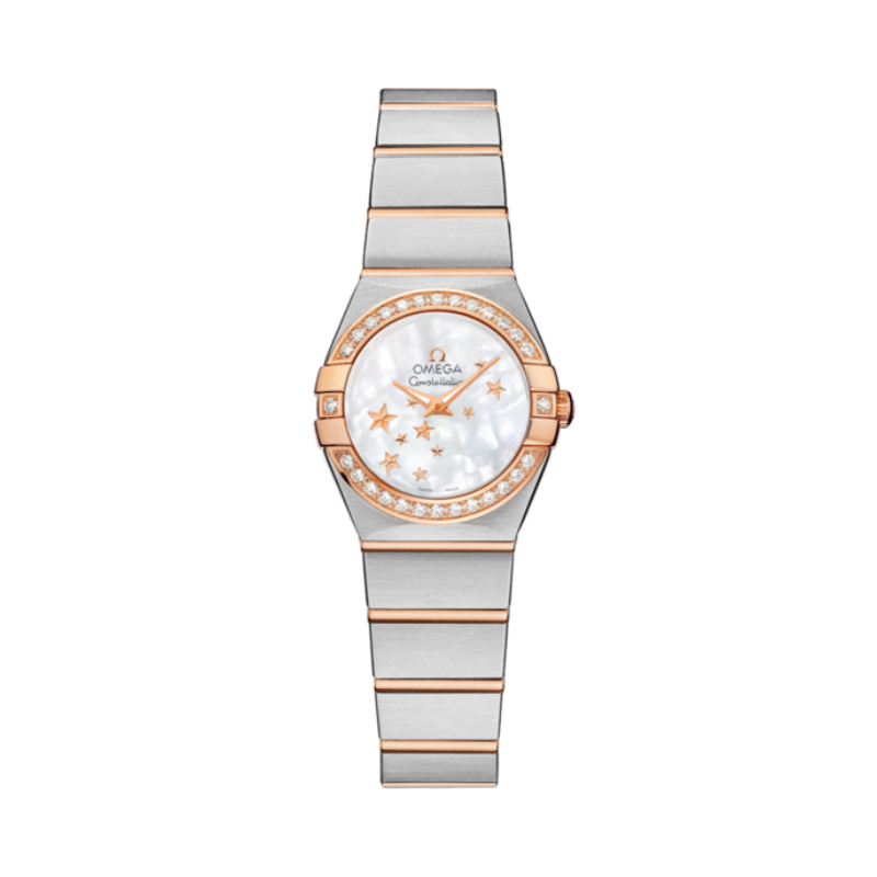 CONSTELLATION 24 MM STAINLESS STEEL - RED GOLD WITH MOTHER OF PEARL DIAL