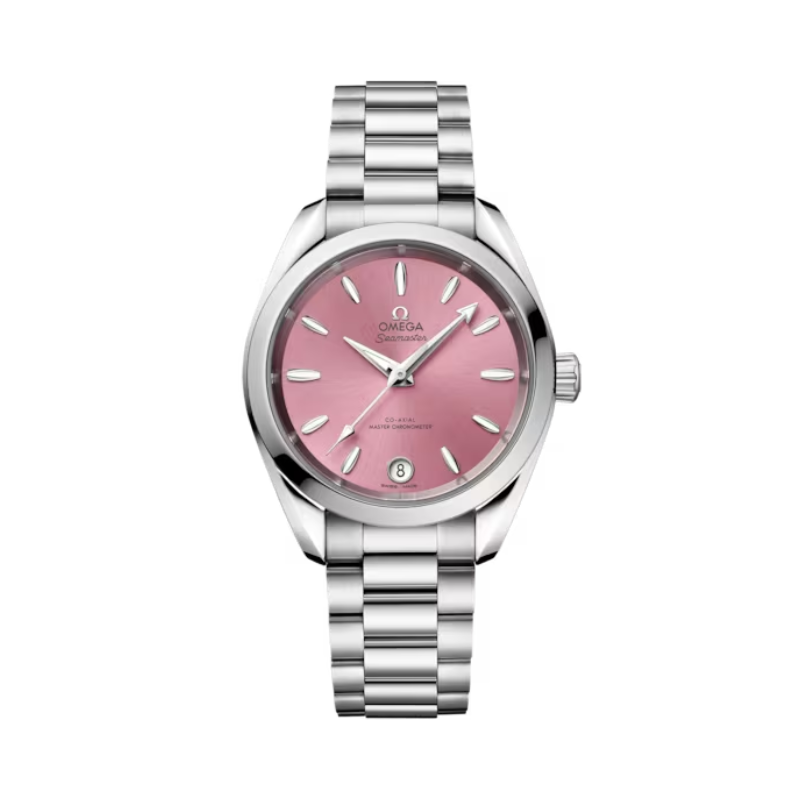 SEAMASTER AQUA TERRA SHADES 34 MM STAINLESS STEEL WITH SHELL PINK DIAL