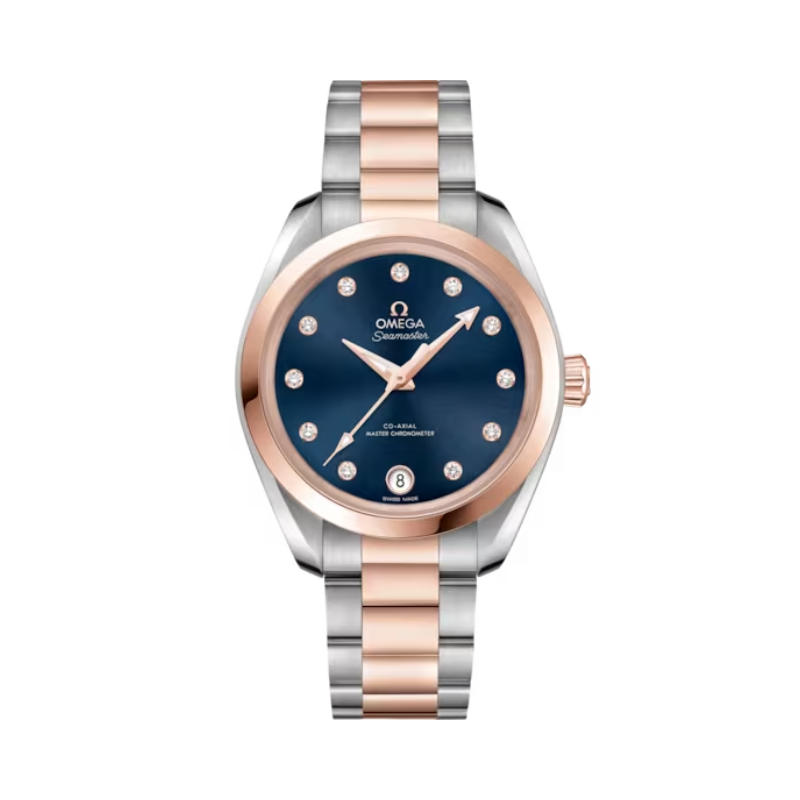 SEAMASTER AQUA TERRA 150M 34 MM STAINLESS STEEL - SEDNA™ GOLD WITH BLUE DIAL