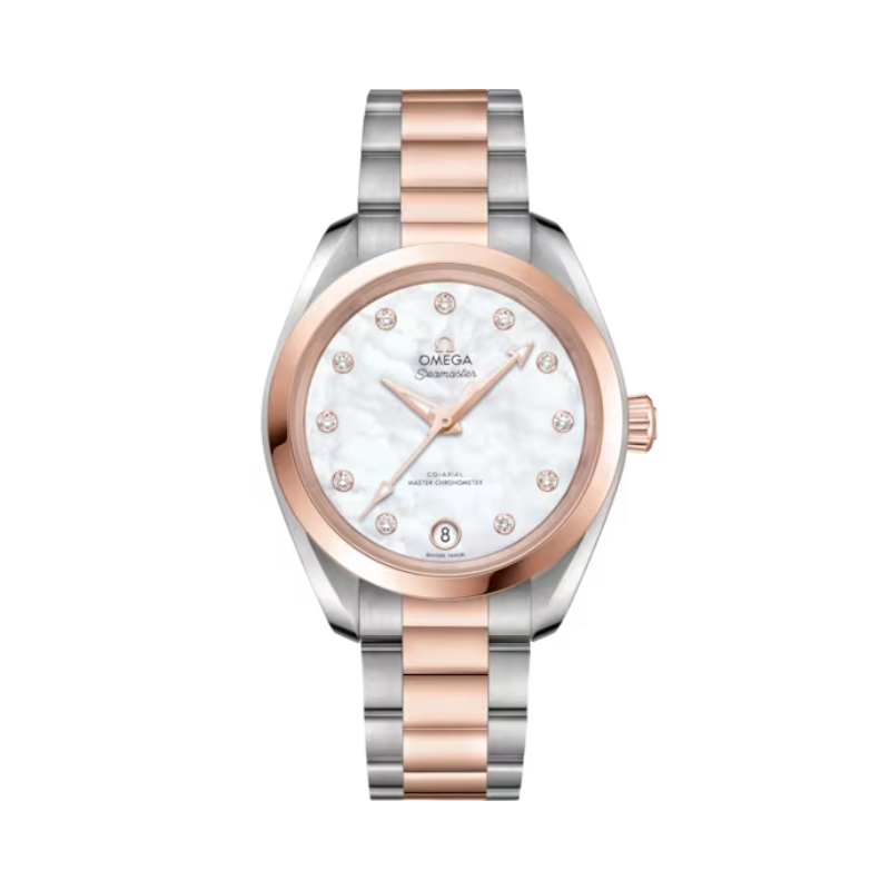 SEAMASTER AQUA TERRA 150M 34 MM STAINLESS STEEL - SEDNA™ GOLD WITH MOTHER OF PEARL DIAL