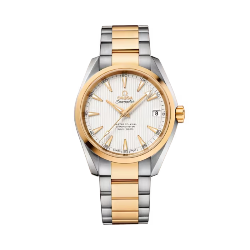SEAMASTER AQUA TERRA 150M 38 MM STAINLESS STEEL YELLOW GOLD WITH SILVER DIAL