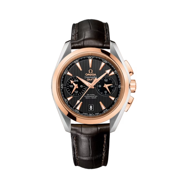 SEAMASTER AQUA TERRA 150M GMT 43 MM STAINLESS STEEL - RED GOLD WITH GREY DIAL