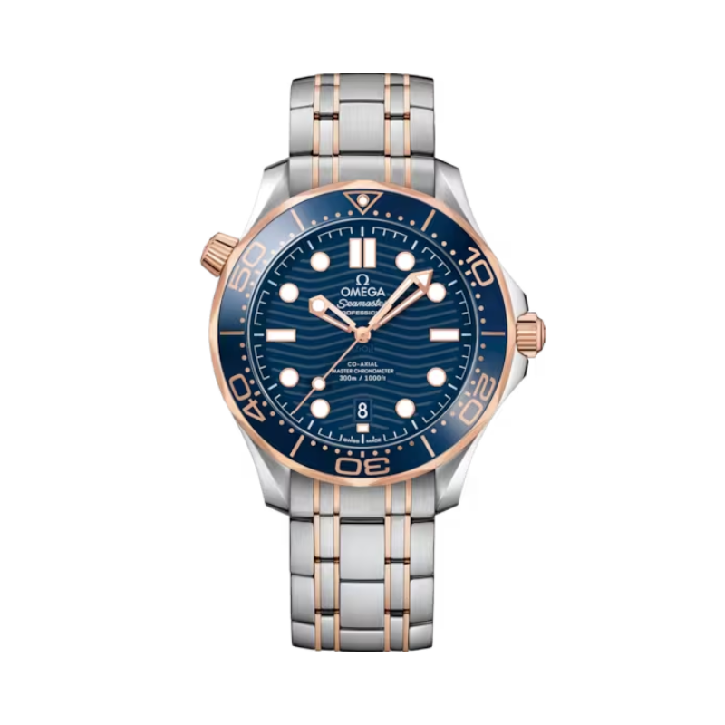 SEAMASTER DIVER 300M 42 MM STAINLESS STEEL - SEDNA™ GOLD WITH BLUE DIAL