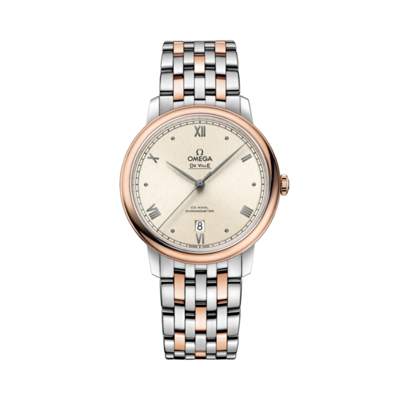 DE VILLE PRESTIGE 39 MM STAINLESS STEEL - RED GOLD WITH WHITE DIAL