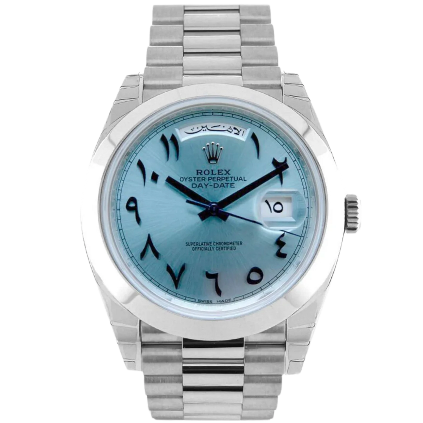 Rolex Day Date Ref. 228206 Platinum Arabic Dial