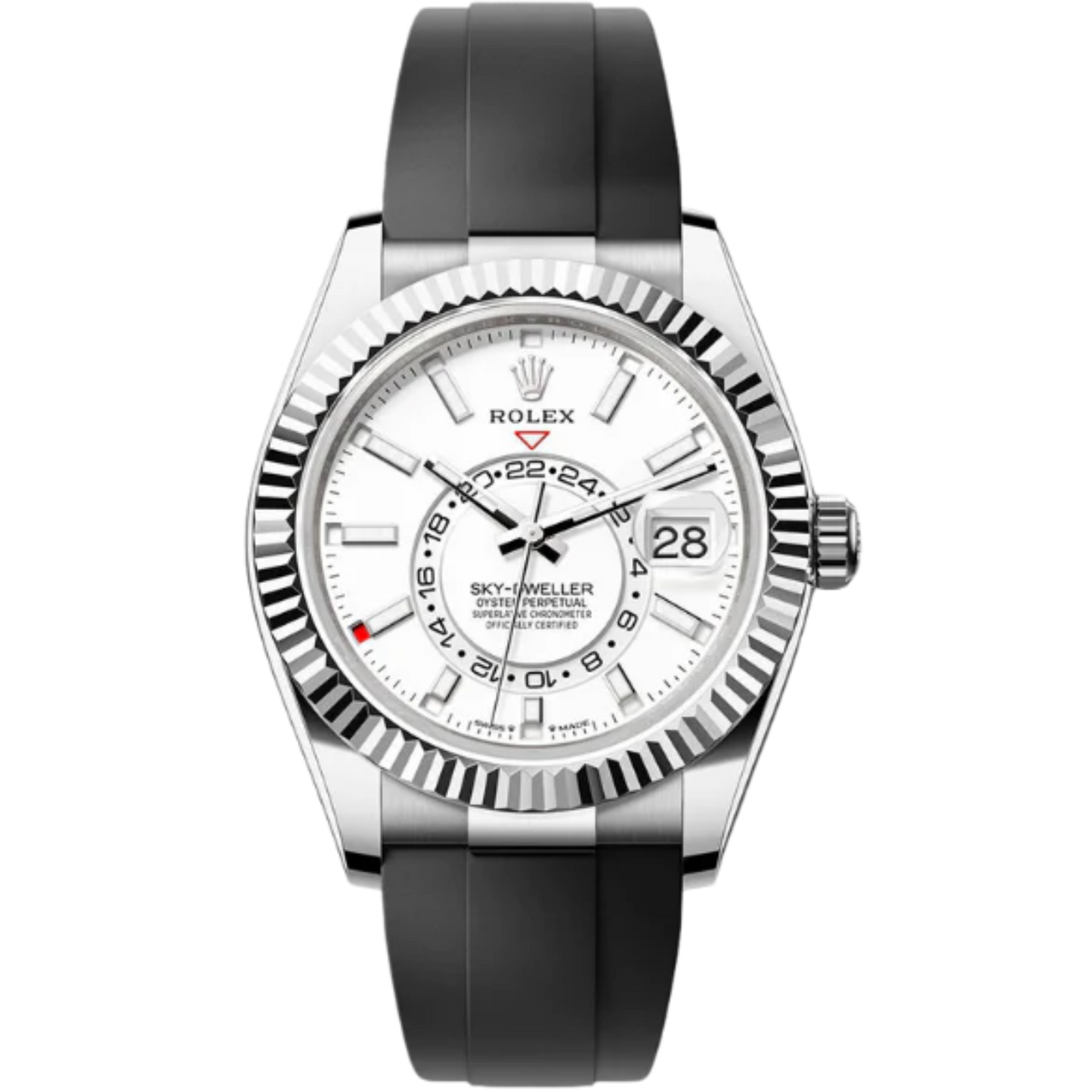 Rolex Skydweller Ref. 336239 Oysterflex White Gold, White Dial