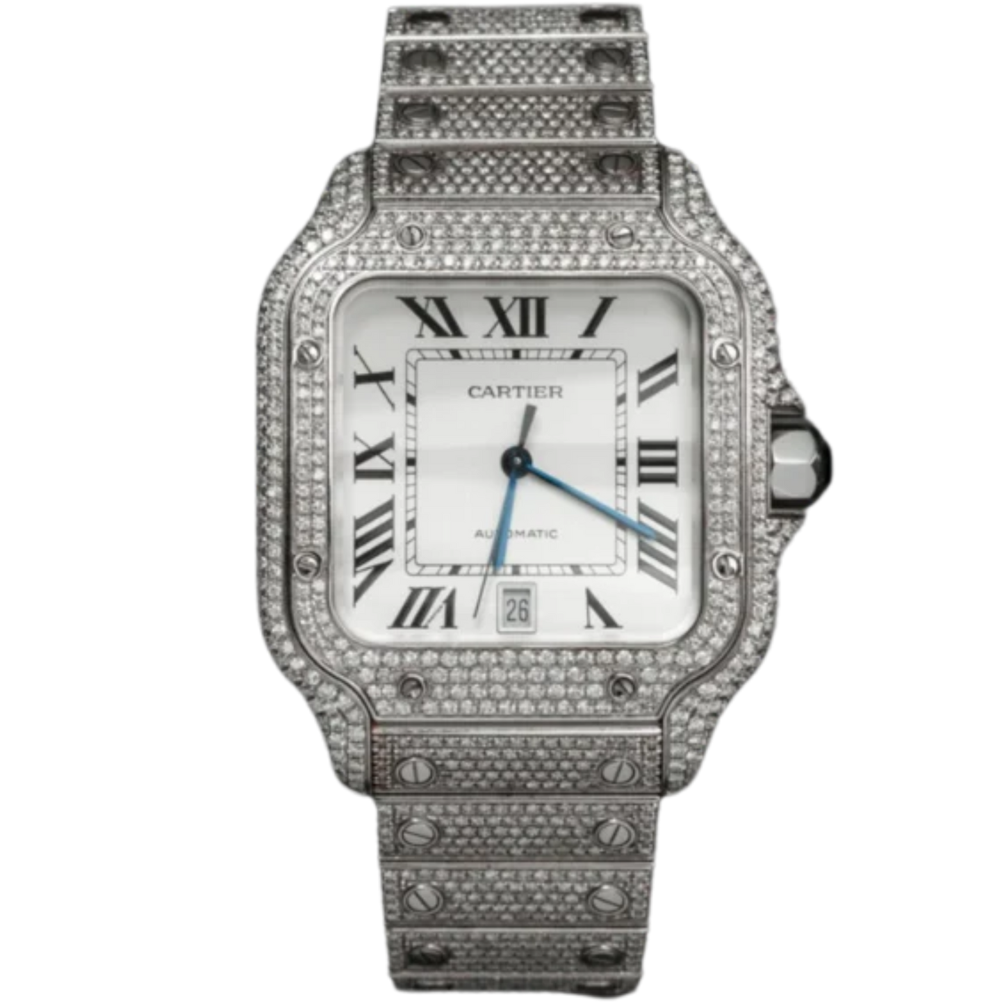 Cartier WSSA0018 Stainless Steel Santos Bustdown White Dial