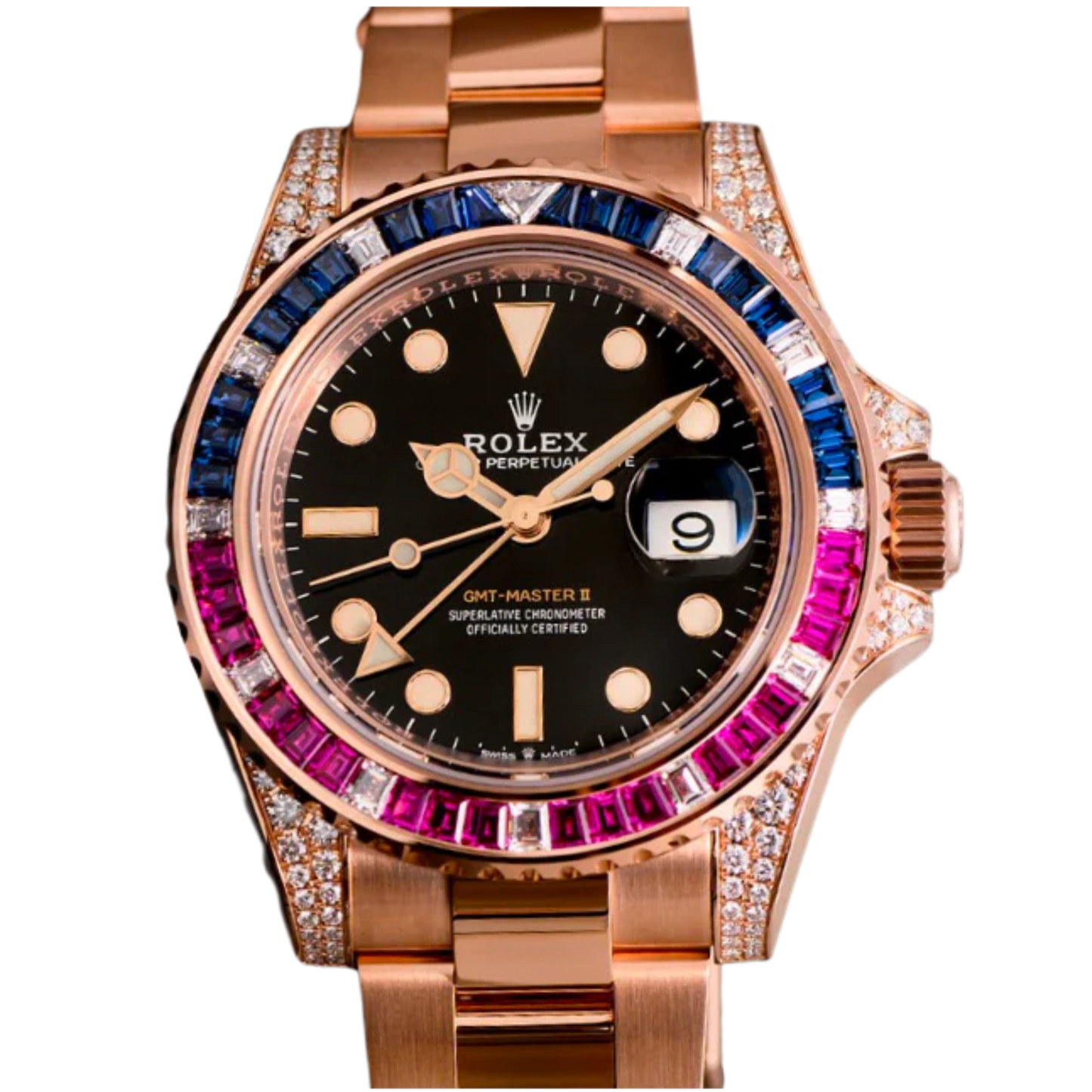 Rolex Saru GMT-Master II Rose Gold Factory Setting