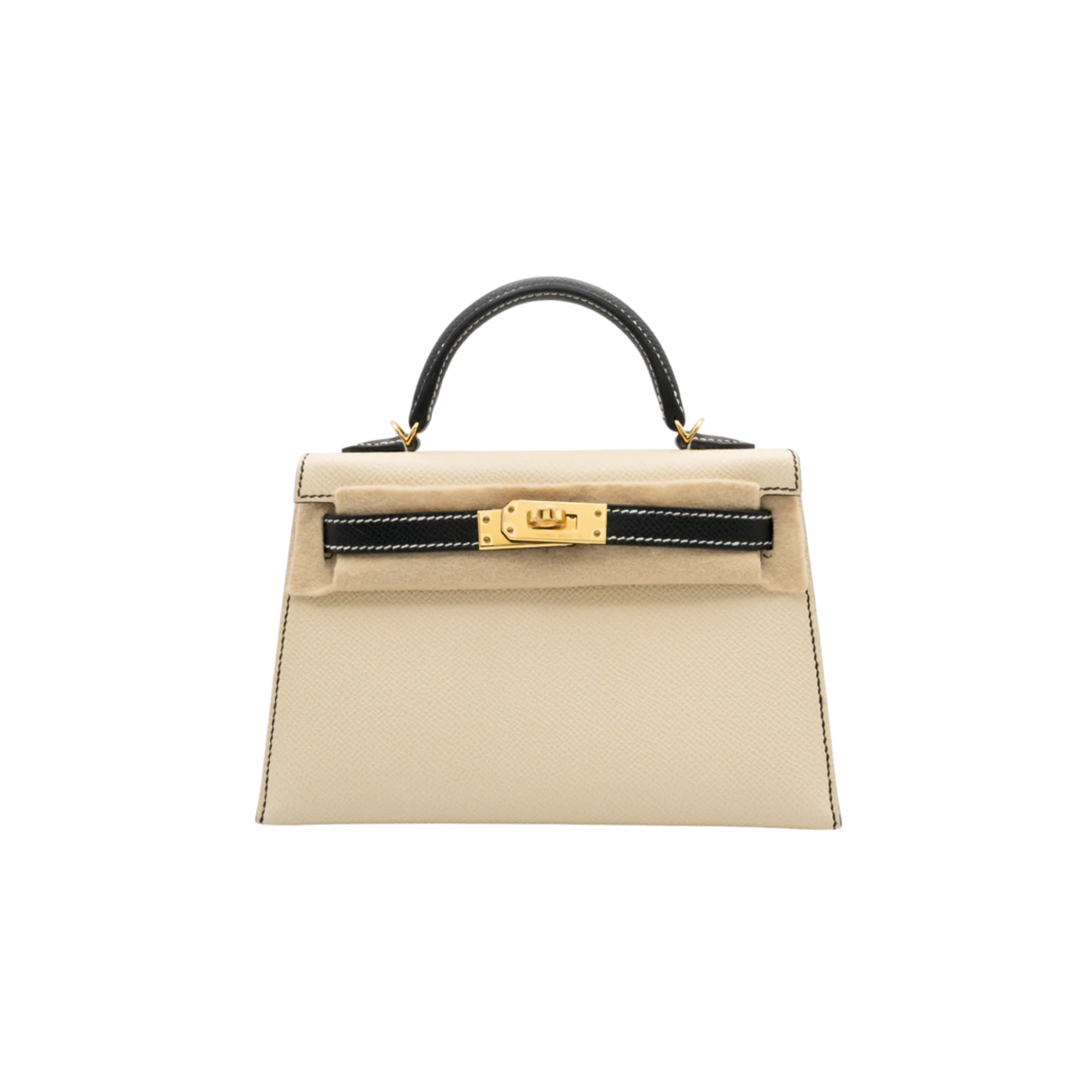 Hermes K20 HSS Special Order Craie x Black Epsom Gold Hardware B Stamp